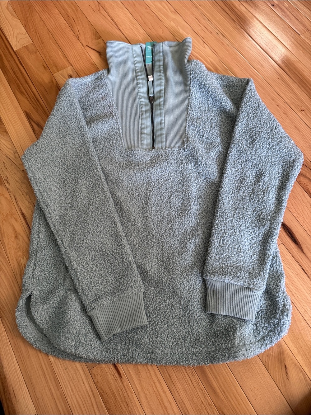 Maurices Light Green Sherpa Half-Zip Pullover